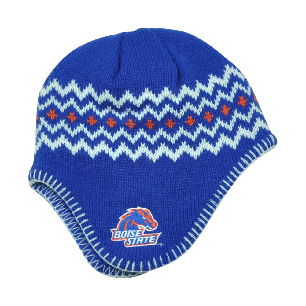 NCAA Boise State Broncos Chalet Ear Flap Toddler Boys Knit Beanie Toque Blue Hat