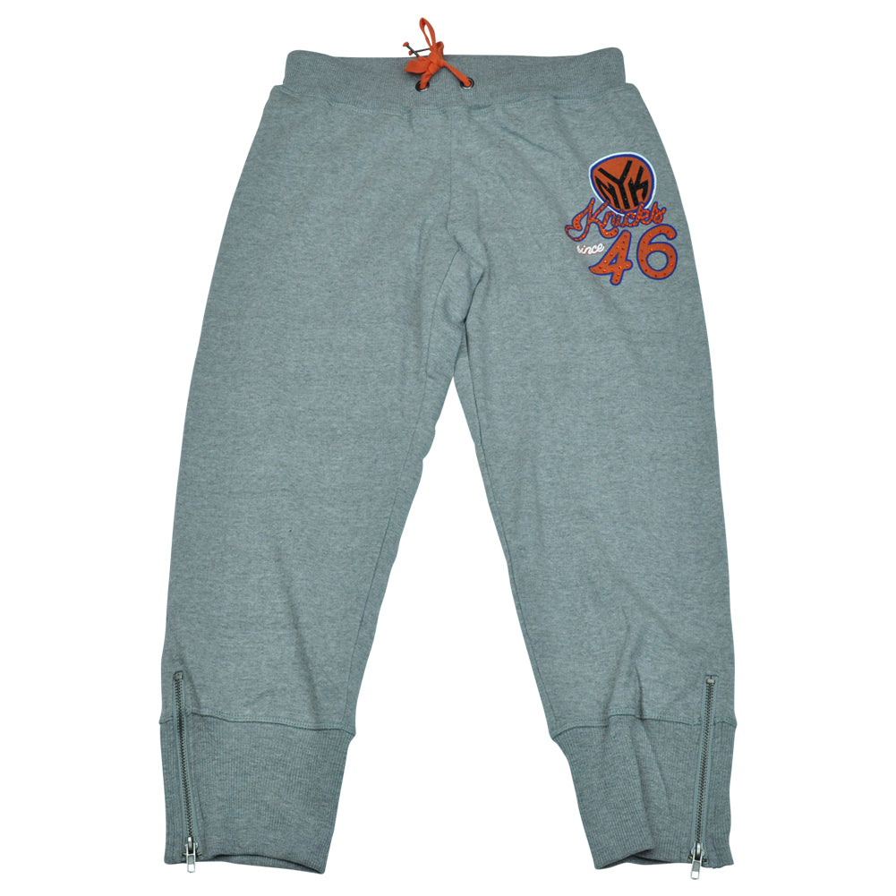 NBA Unk New York Knicks Women Ladies Rhinestone Capri Sweat Pants Zipper