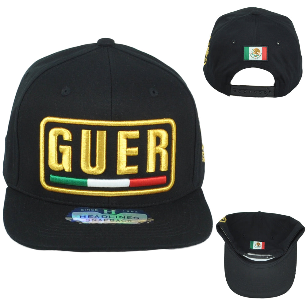 Guerrero Guer Mexico State Shield Flag Adjustable Flat Bill Adults Gorra Hat Cap