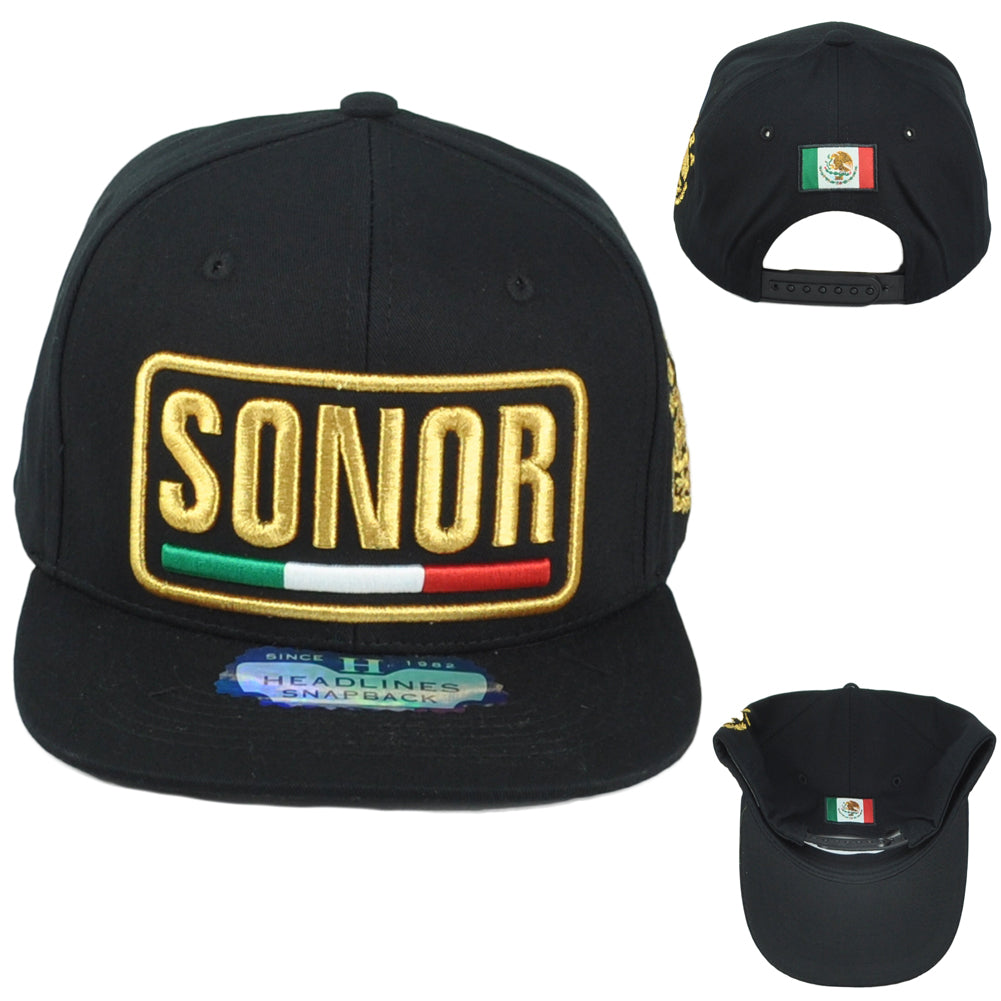 Sonora Sonor Mexico State Shield Flag Adjustable Flat Bill Adults Gorra Hat Cap