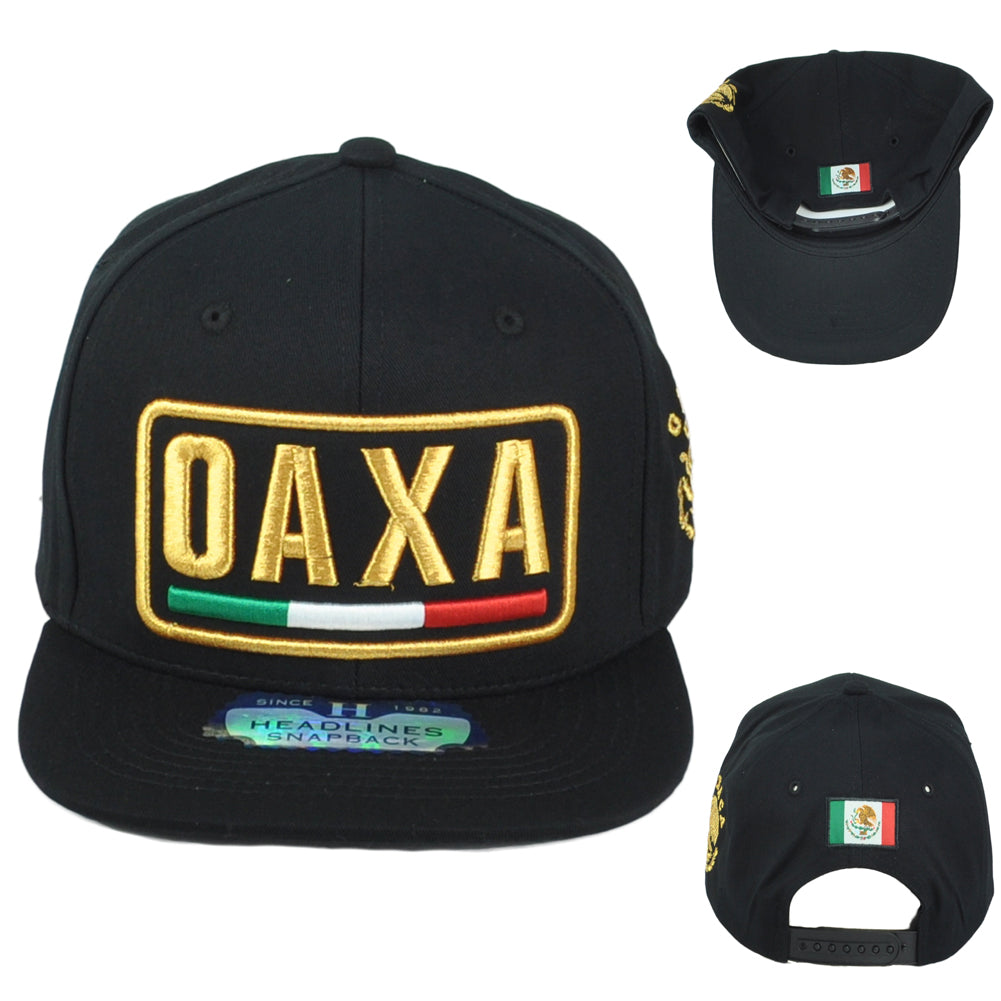 Oaxaca Oaxa Mexico State Shield Flag Adjustable Flat Bill Adult Gorra Hat Cap