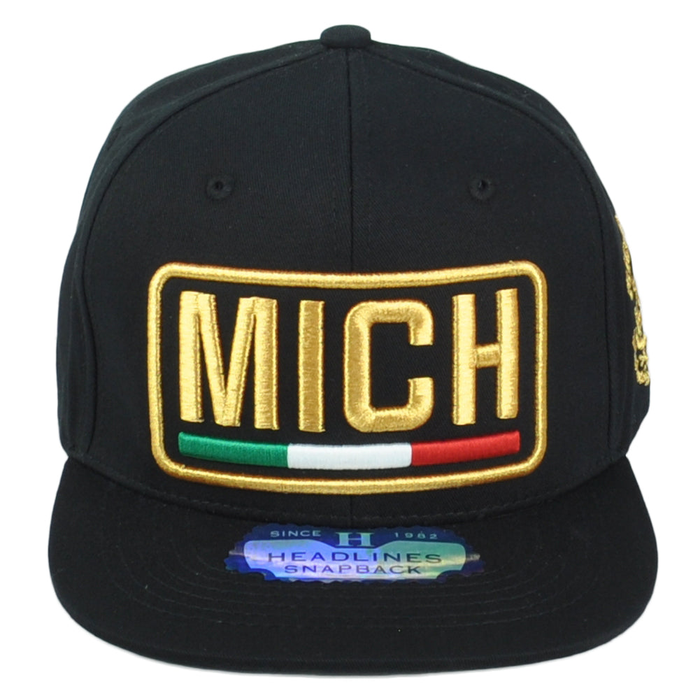 Michoacan Mich Mexico State Shield Flag Adjustable Flat Bill Adult Gorra Hat Cap