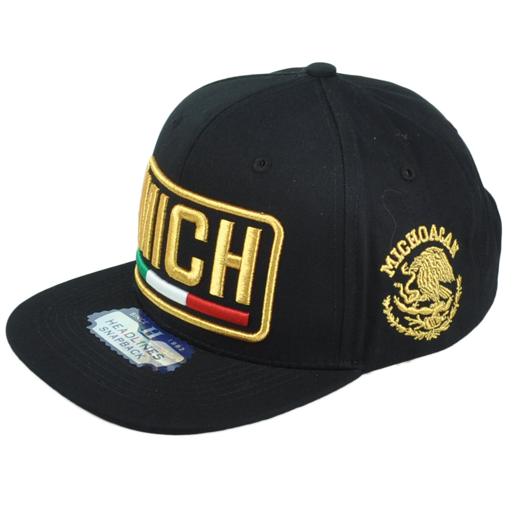 Michoacan Mich Mexico State Shield Flag Adjustable Flat Bill Adult Gorra Hat Cap