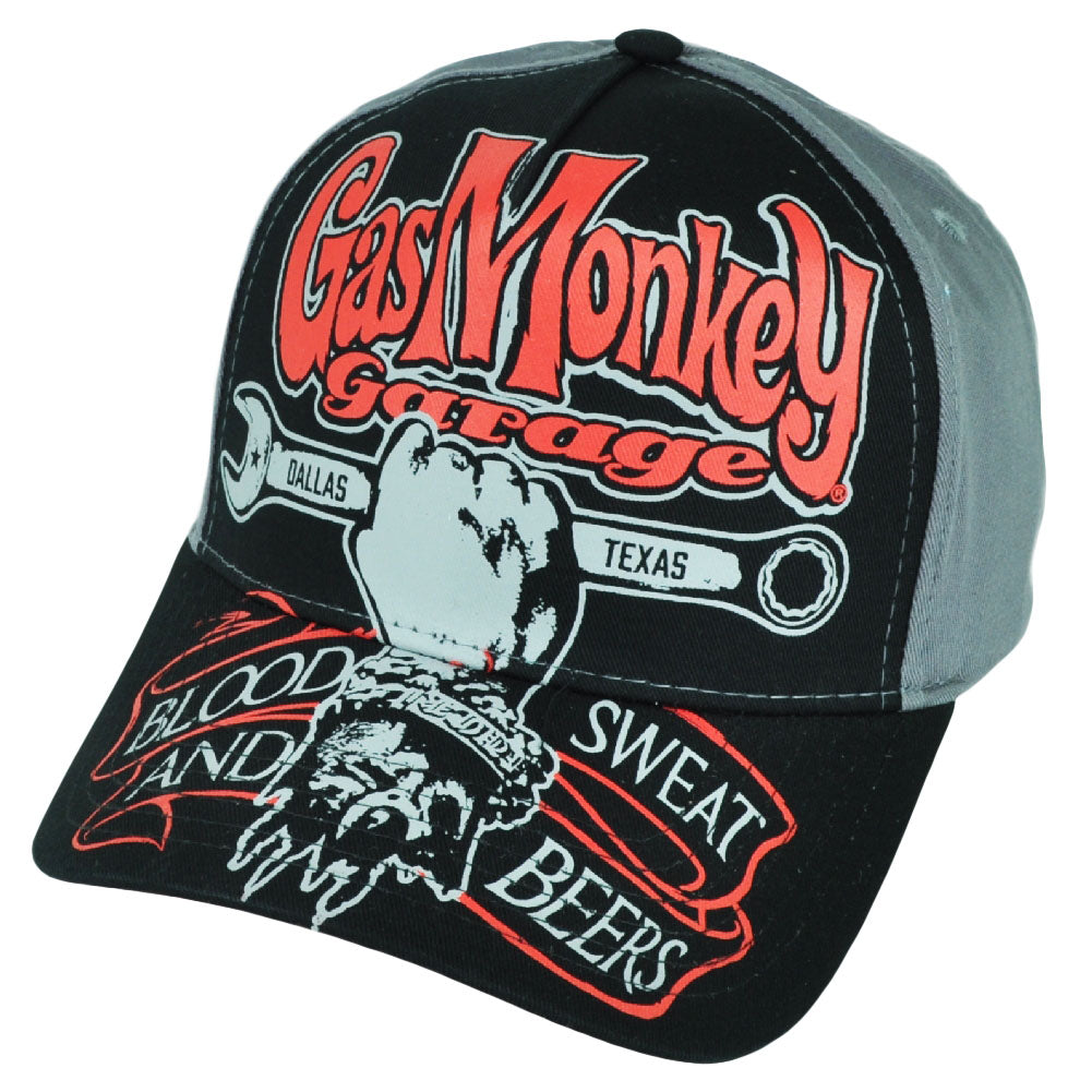 Gas Monkey Garage Dallas Texas TV Show Automobile Cars Gray Snapback Hat Cap