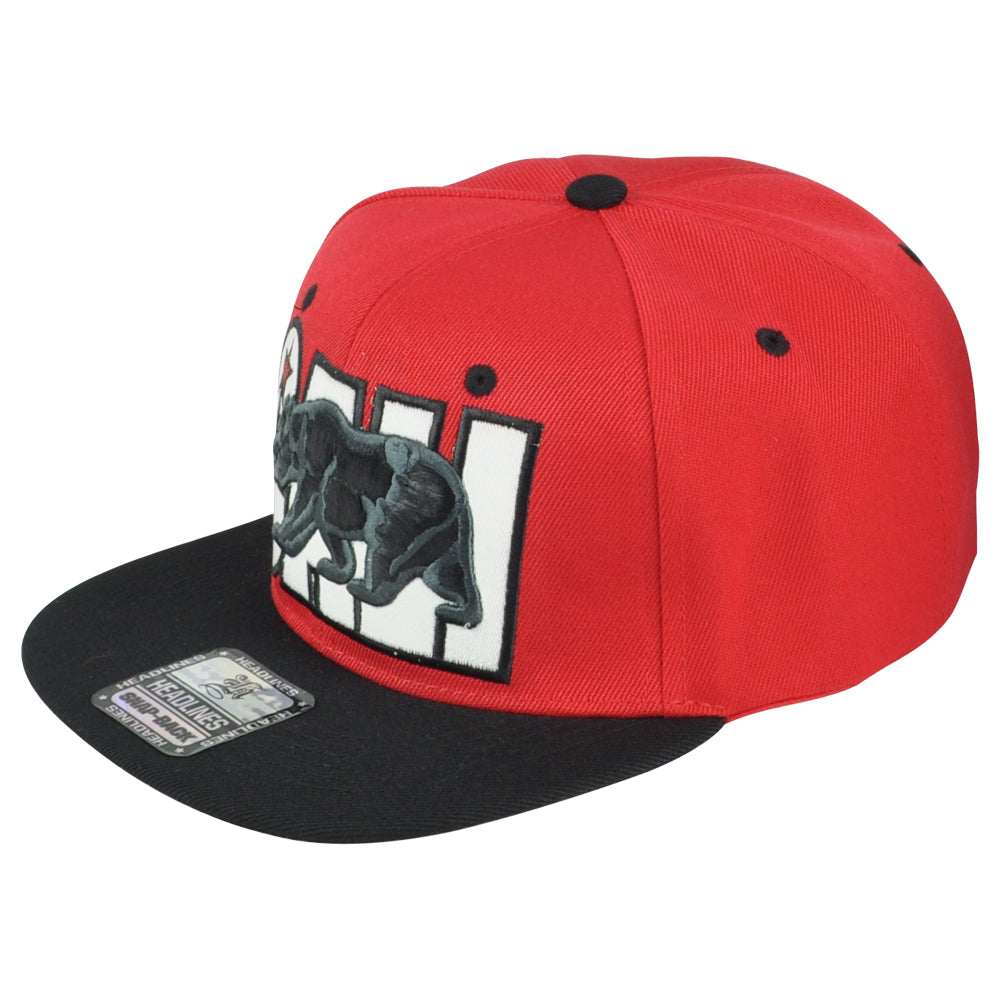 Cali Logo California State Republic 3D Snapback Two Tone Bear Flat Bill Hat Cap