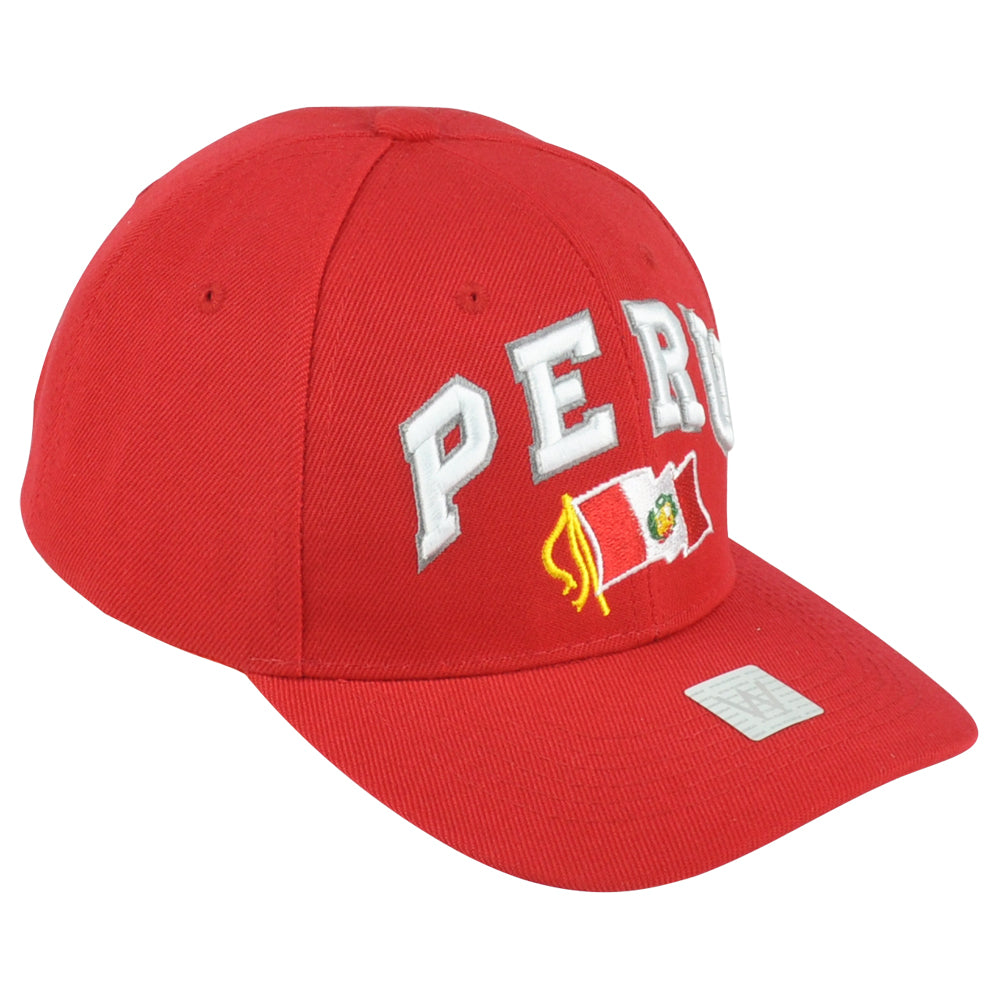 Peru South America Country Red White Curved Bill Adjustable Adults Men Hat Cap