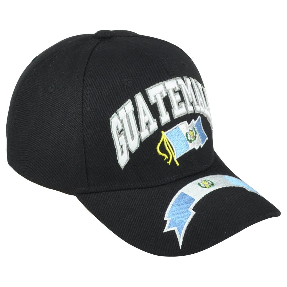 Guatemala Central America Country Black Curved Bill Adjustable Adults Hat Cap