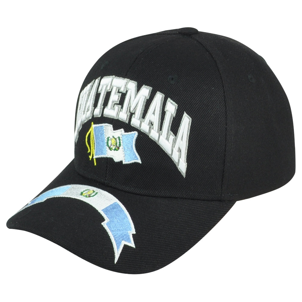 Guatemala Central America Country Black Curved Bill Adjustable Adults Hat Cap
