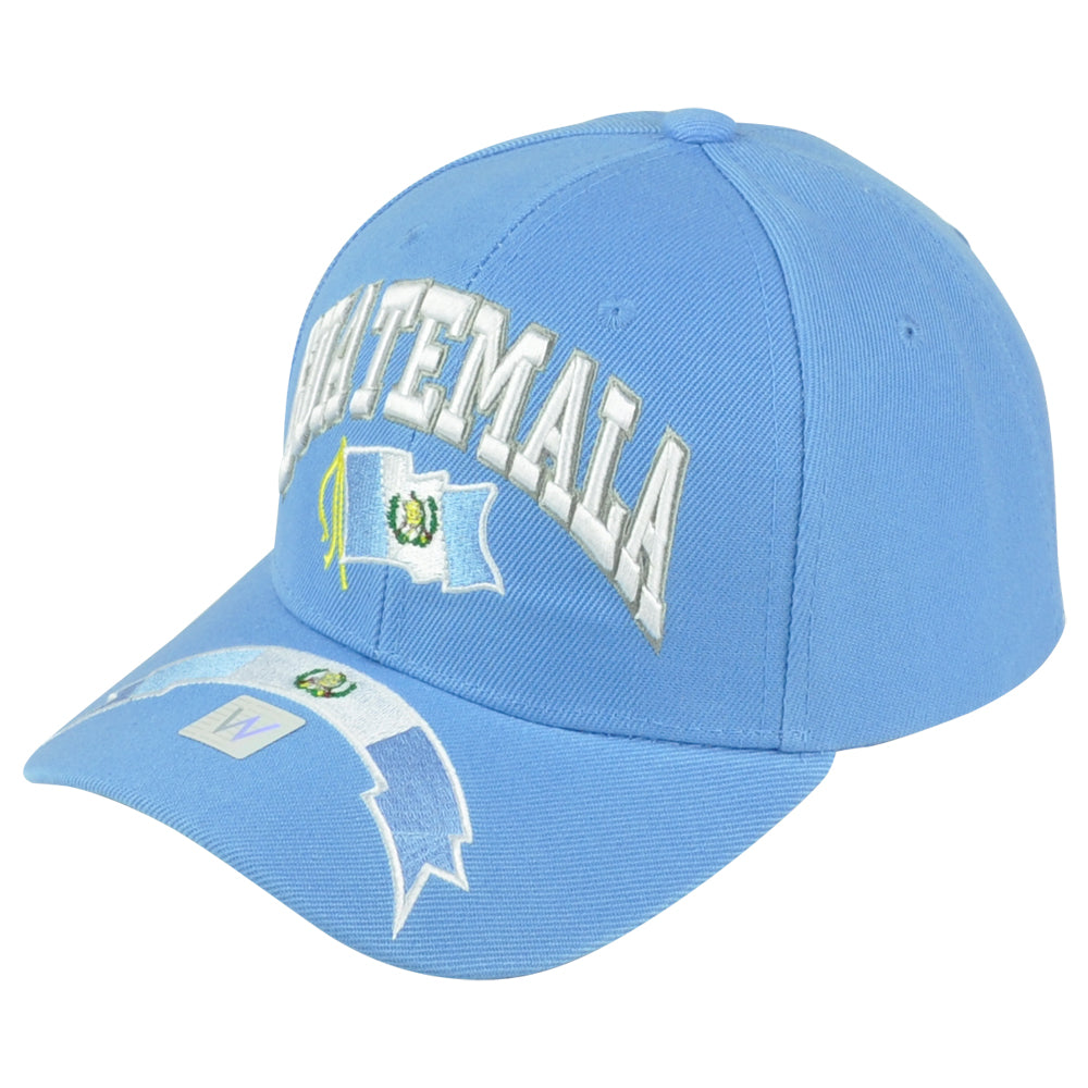 Guatemala Central America Country Blue Curved Bill Adjustable Adults Hat Cap