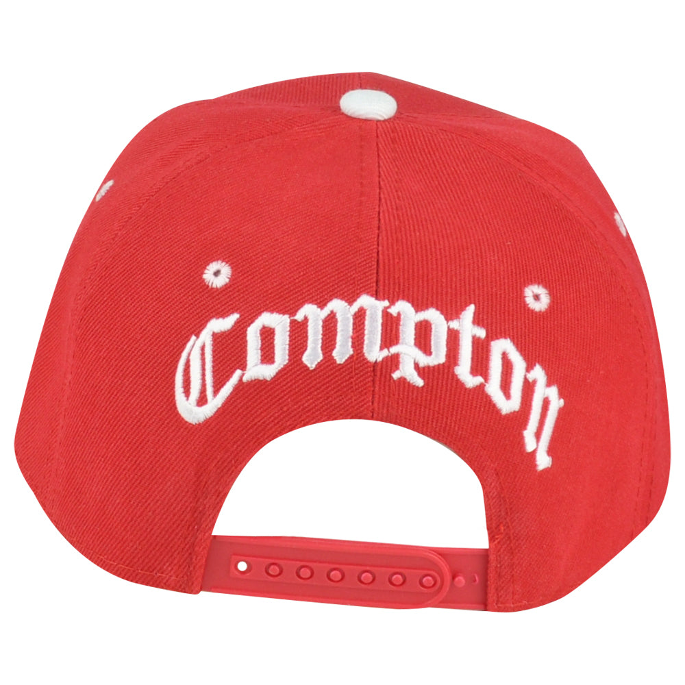 City Compton Cali Los Angeles California Red Snapback Flat Bill Brim Hat Cap