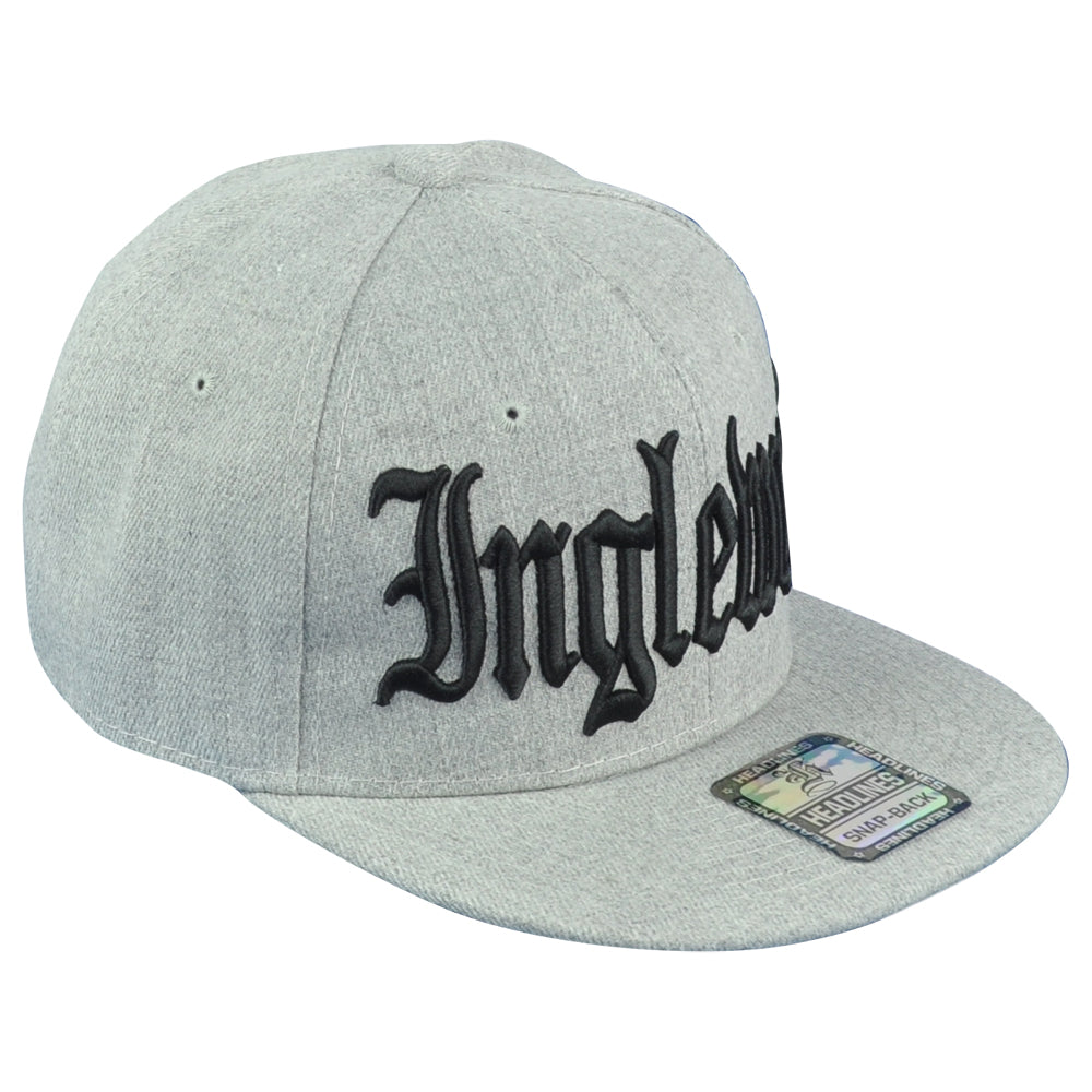 Inglewood City California CA Heather Gray Flat Bill Snapback Adjustable Hat Cap