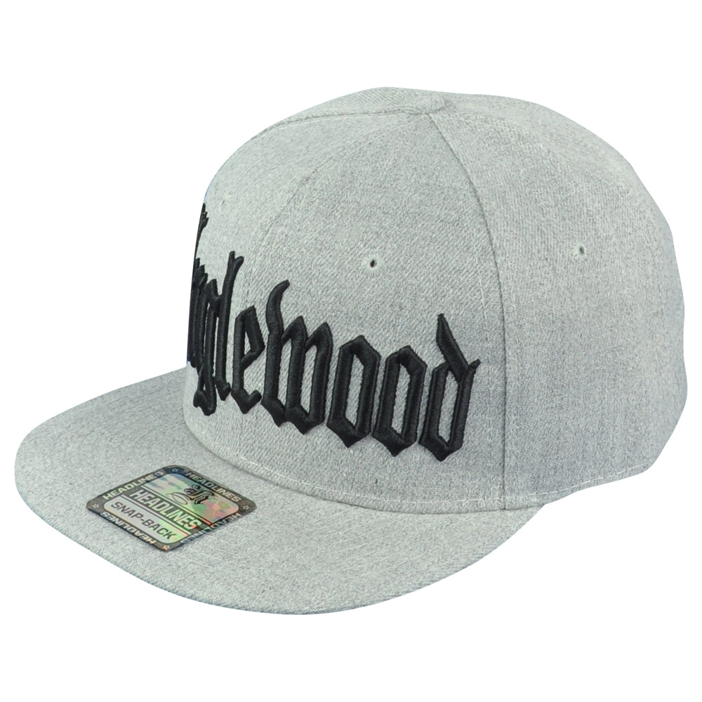 Inglewood City California CA Heather Gray Flat Bill Snapback Adjustable Hat Cap