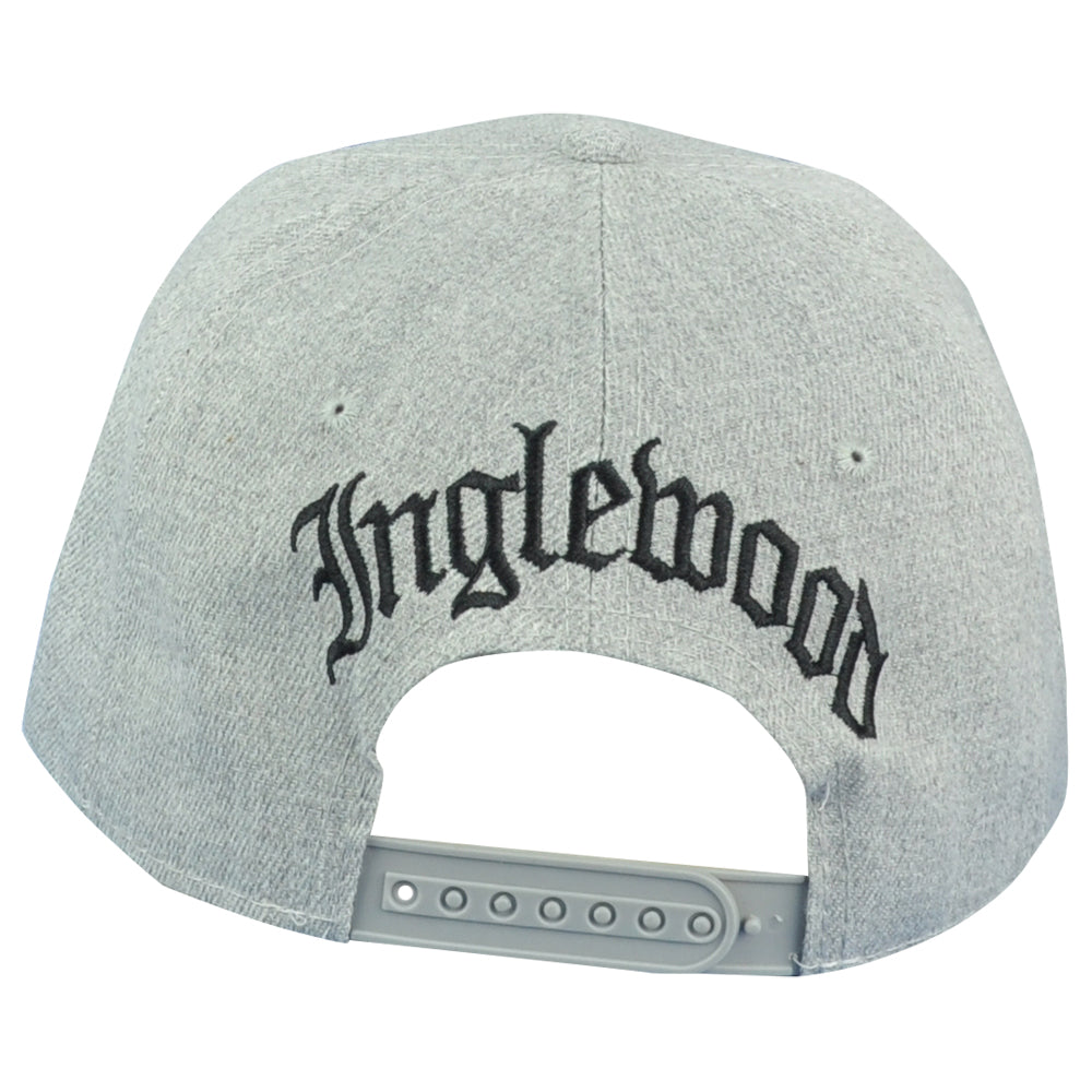 Inglewood City California CA Heather Gray Flat Bill Snapback Adjustable Hat Cap