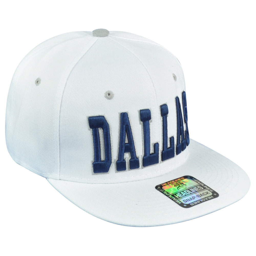 Dallas City Texas TX Flat Bill White Snapback Adjustable Adults Men Hat Cap