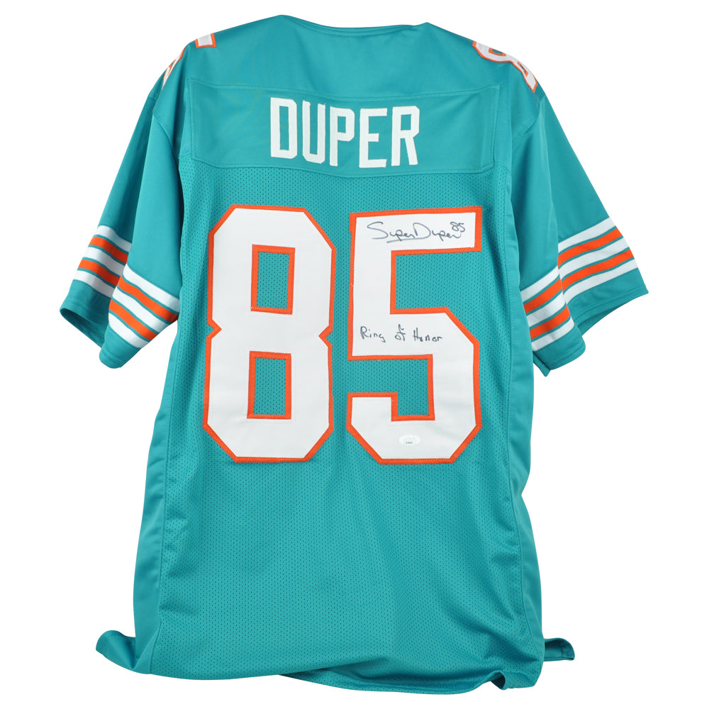 NFL Miami Dolphins Mark Duper #85 Autographed Signed Jersey Teal JSA Ring Of