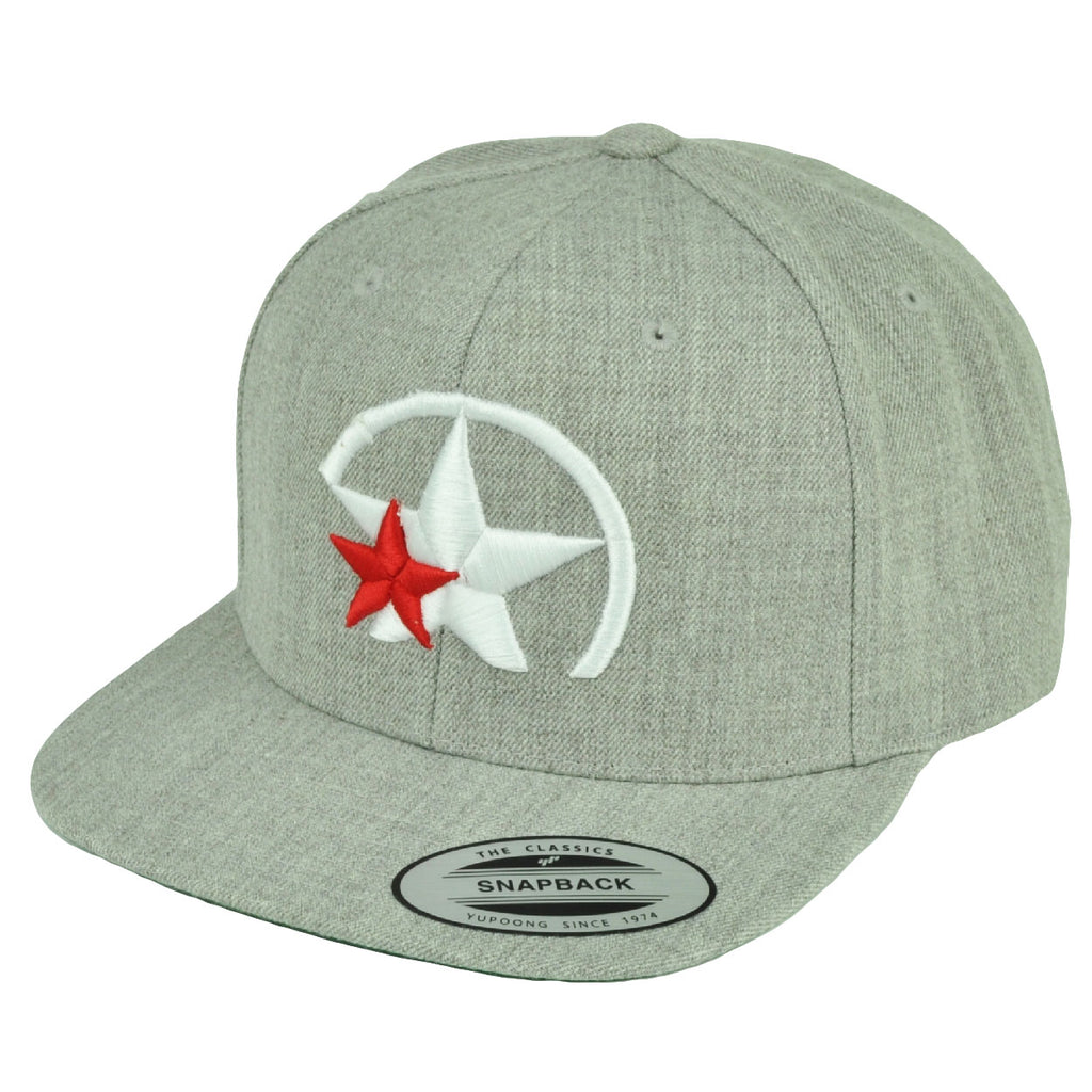 Power Star Branding Logo PBS Flat Bill Snapback Hat Cap Gray Headgear Sports