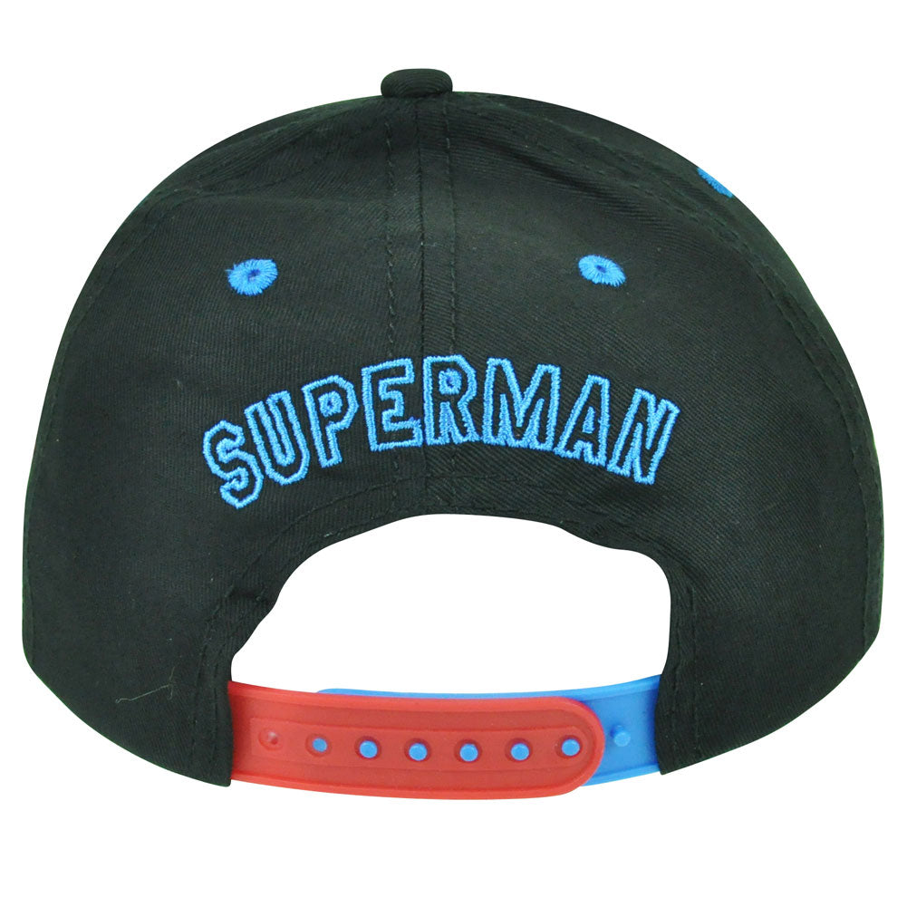 DC Comics Superman Man Of Steel Hero Oversized Logo Boys Kids Snapback Hat Cap