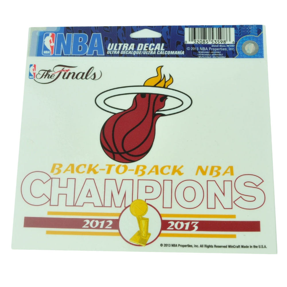 NBA Miami Heat Back to Back Champions 2012 2013 Finals Ultra Decal Stickers