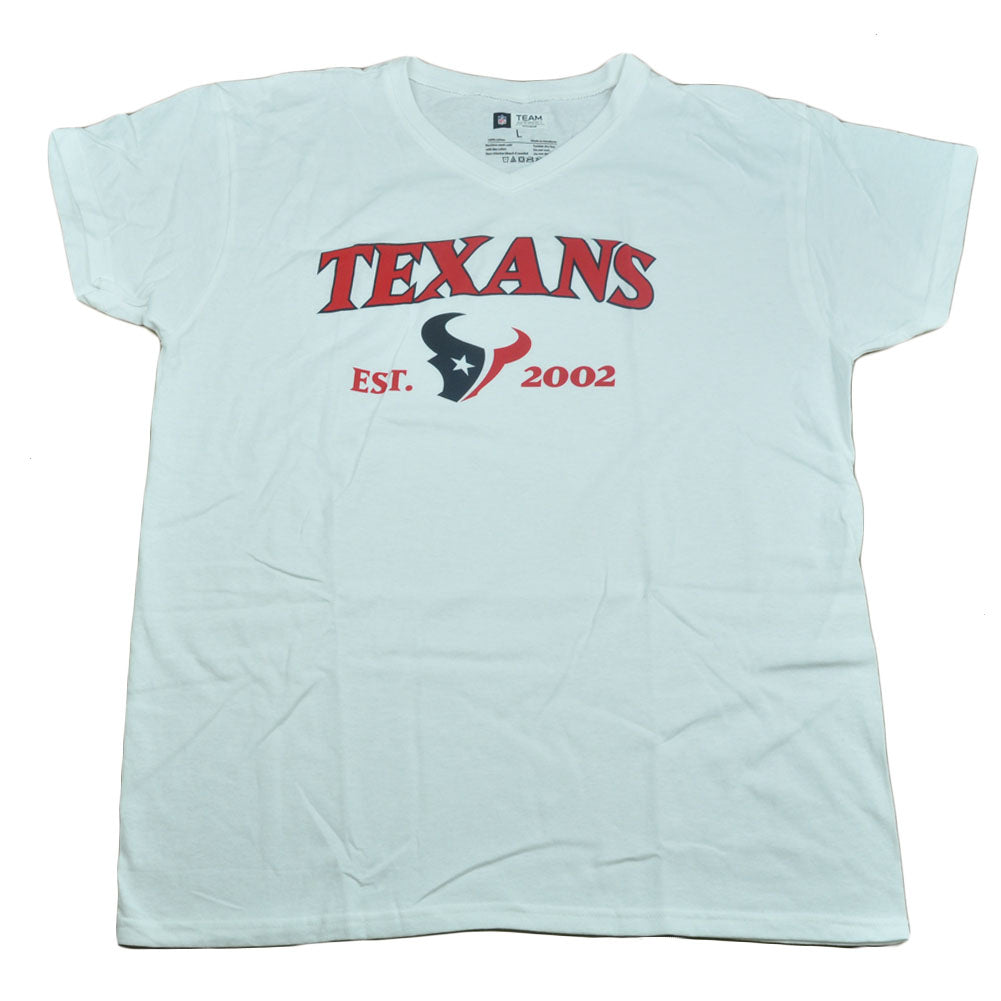 NFL Houston Texans Jabra Women Ladies Football Tshirt White VNeck Tee
