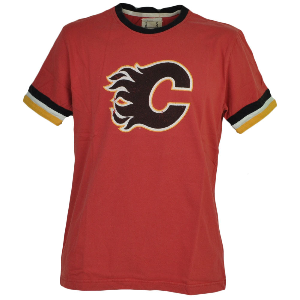 NHL Calgary Flames Red Crew Neck Tshirt Tee Mens Adult Cotton Short Sleeve XLarg