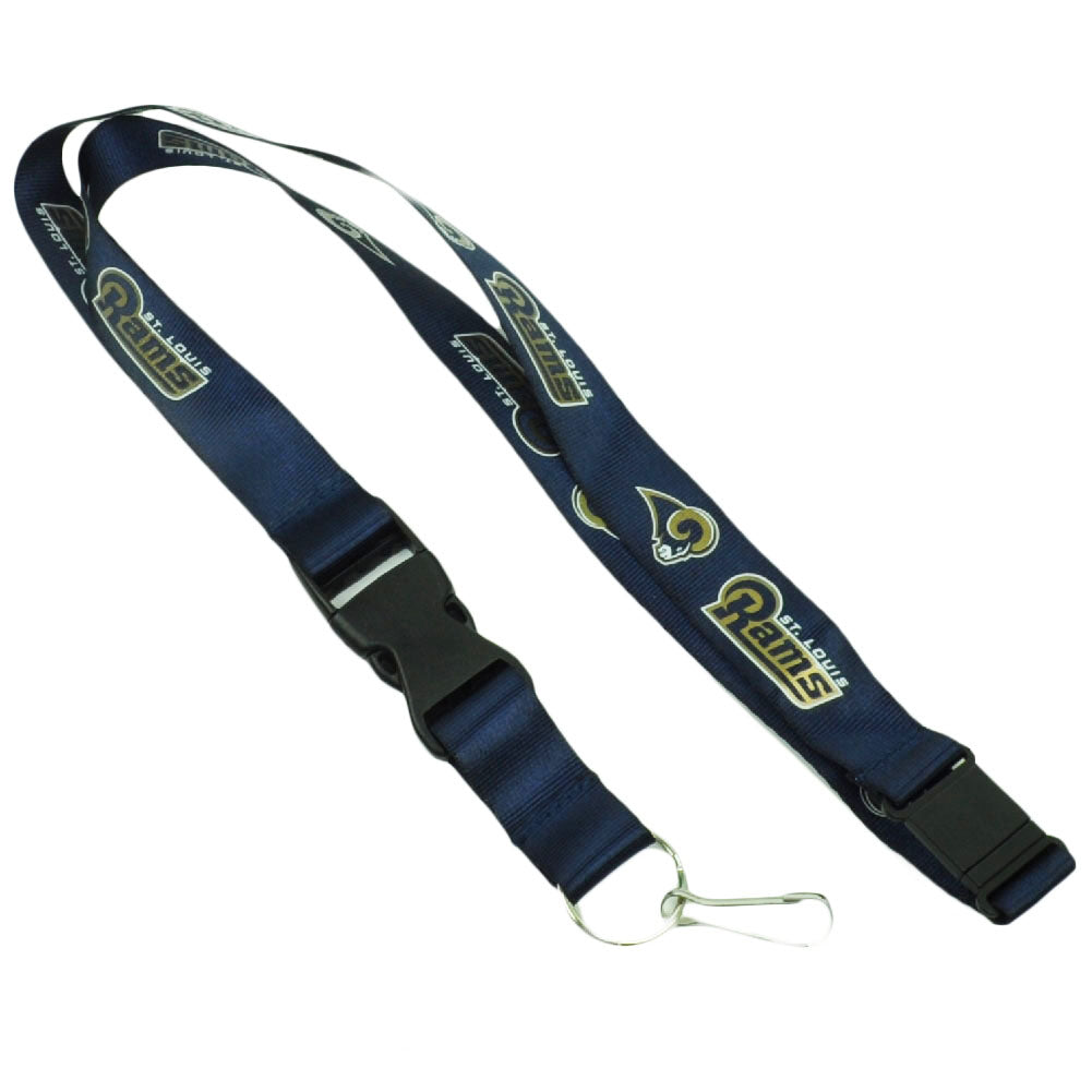 NFL St Louis Rams Bottle Key Chain Landyard Blue Badge Holder Detachable Clip