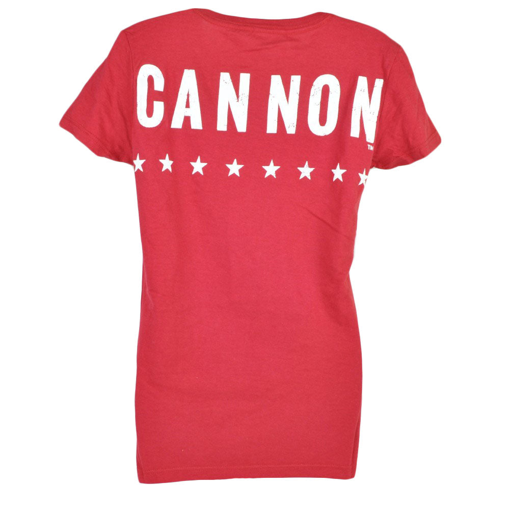 The Cannon Shannon Briggs T-shirt Tee Red Distressed Lets Go Champ Womens LG