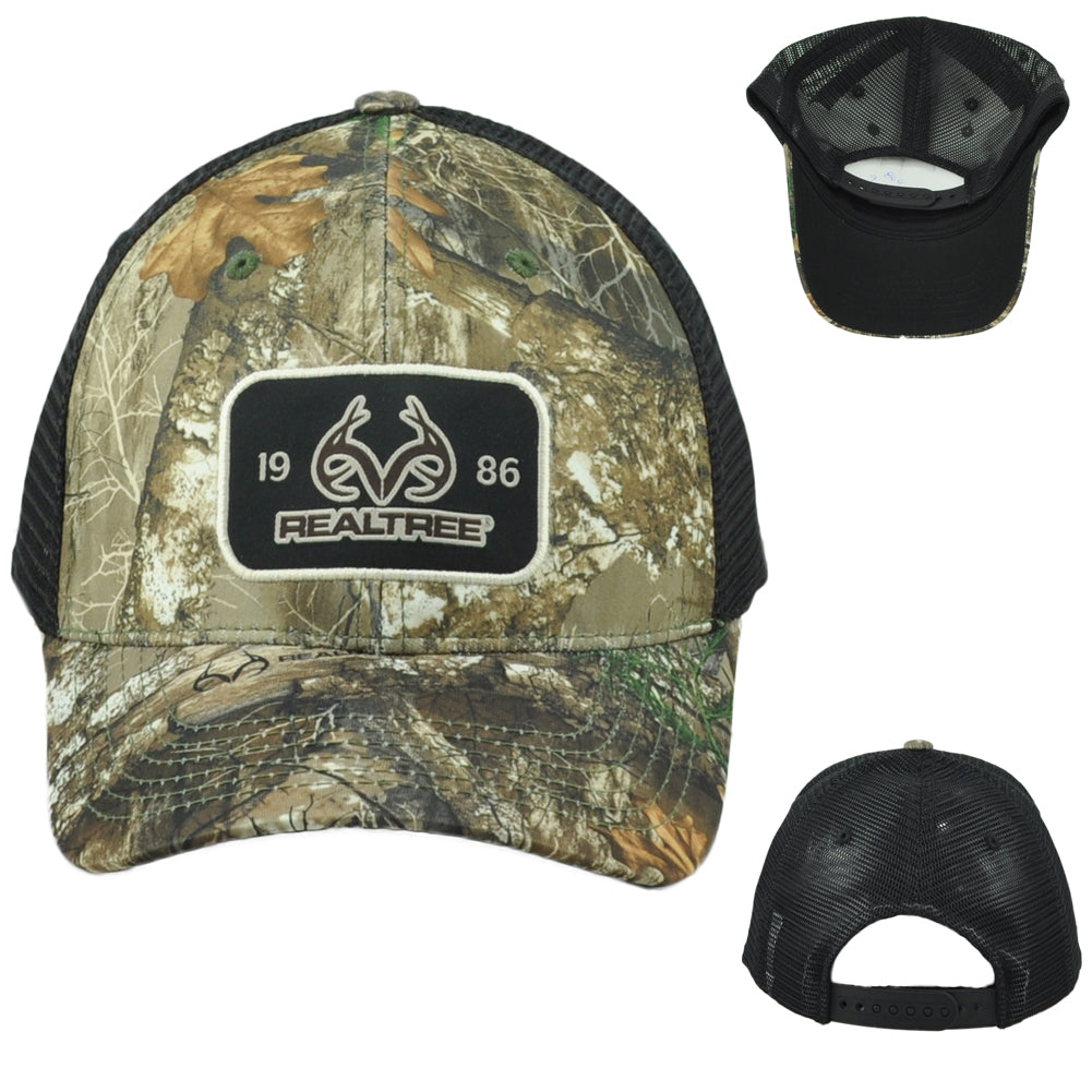 Realtree Edge 1986 Mesh Trucker Camouflage Blank Outdoors Men Adjustable Hat Cap