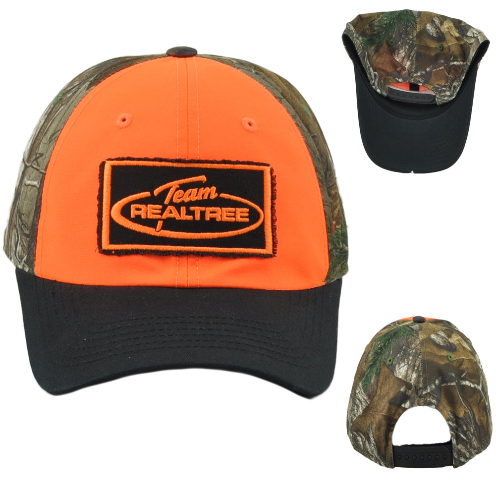 Team Realtree Orange Camouflage Blank Outdoors Snapcack Curved Bill Men Hat Cap