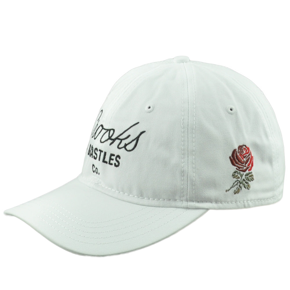 Crooks & Castles Co. Garment Washed White Rose Adjustable Curved Bill Hat Cap