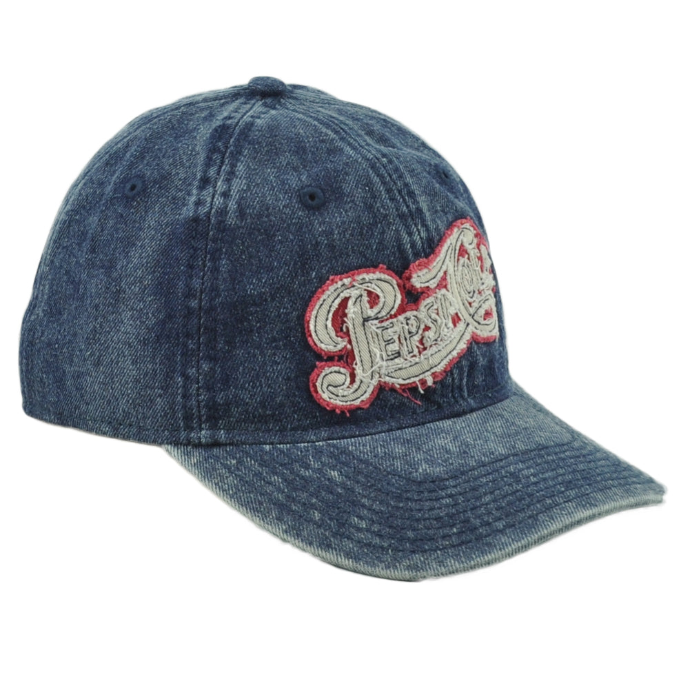 Pop Cult Pepsi Cola Drink Beverage Adjustable Adults Denim Distressed Hat Cap