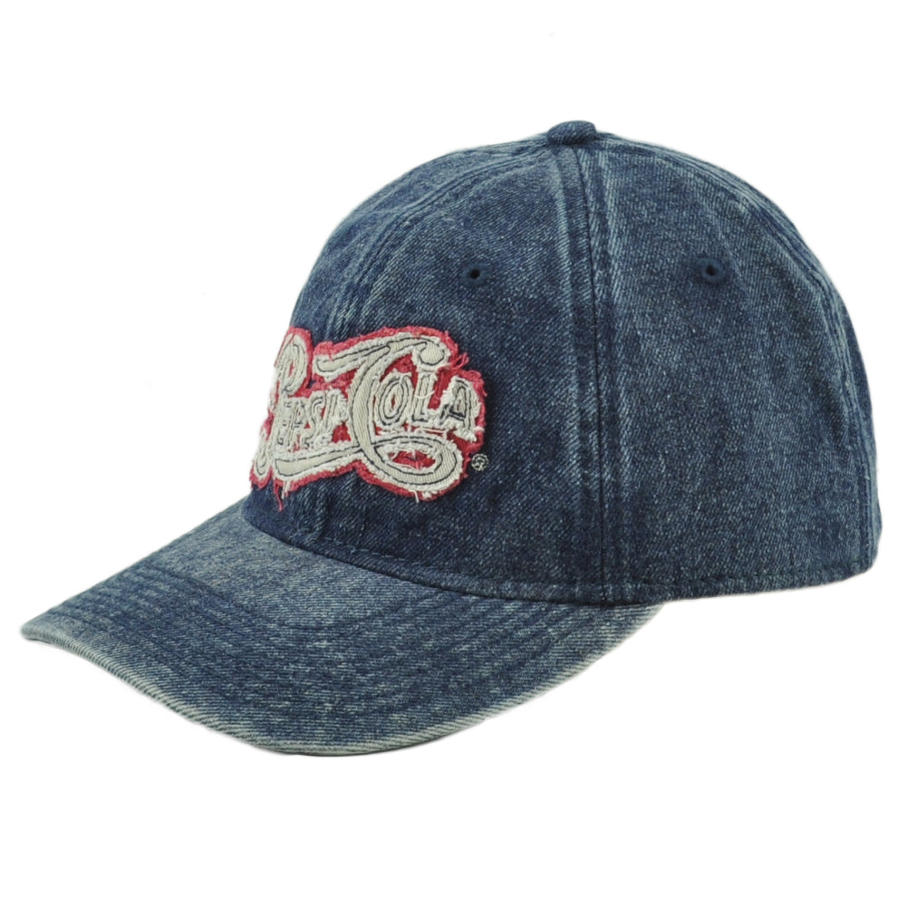 Pop Cult Pepsi Cola Drink Beverage Adjustable Adults Denim Distressed Hat Cap