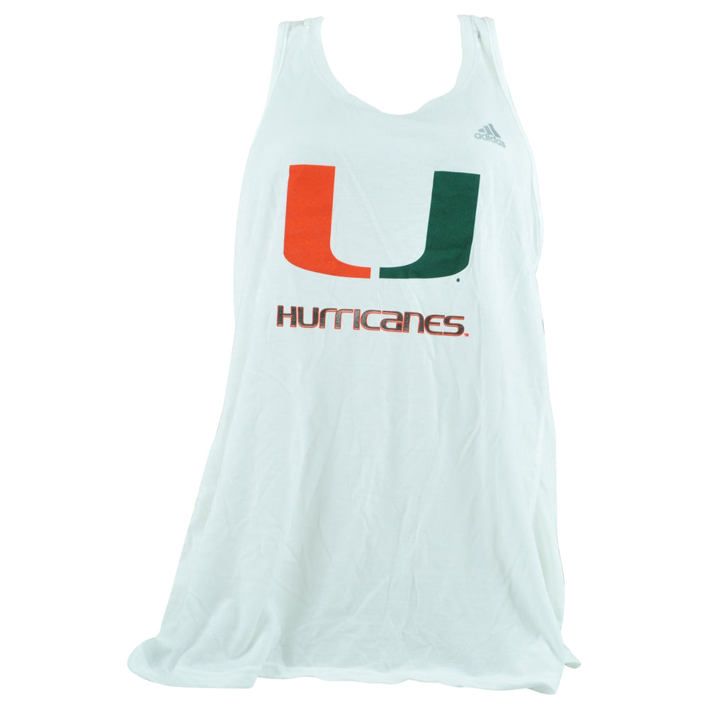 NCAA Adidas Miami Hurricanes Canes Tank Top Racerback Womens Ladies Tee
