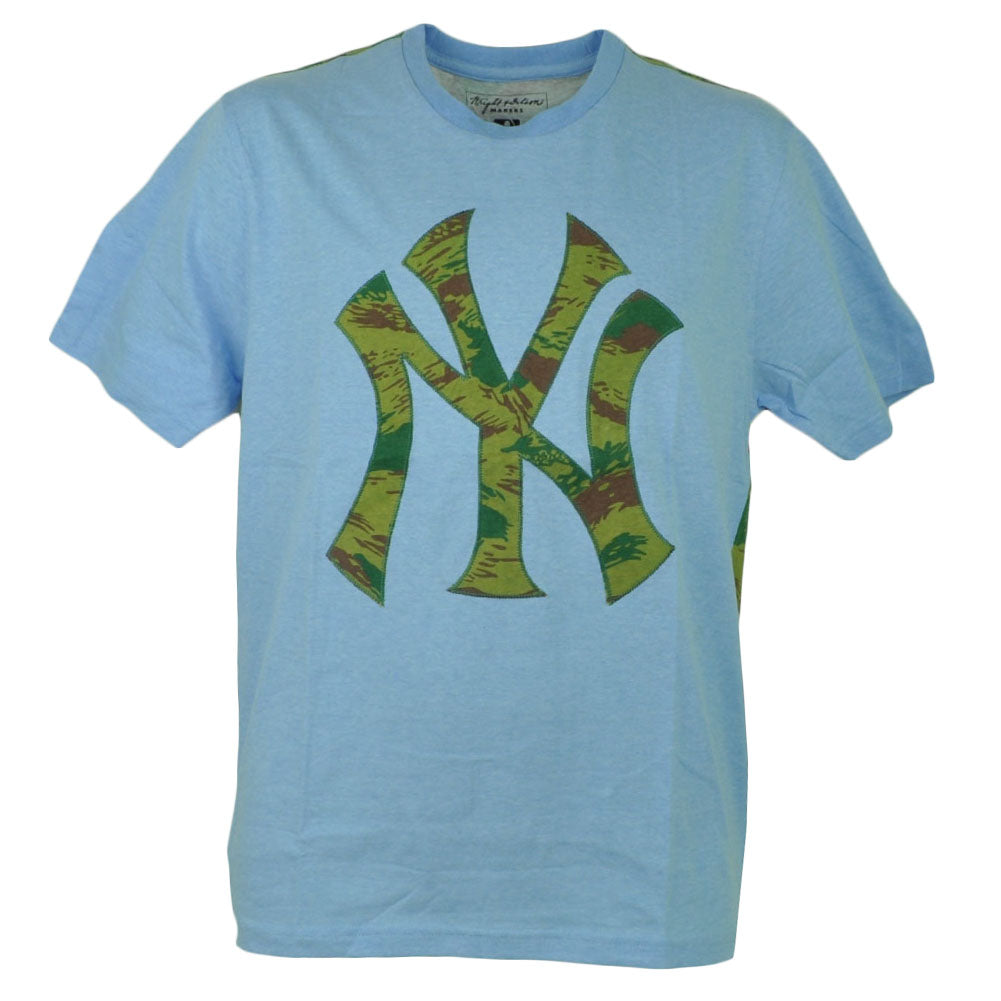 MLB New York Yankees Camouflage Blue Mens Adult Tshirt Tee Short Sleeve