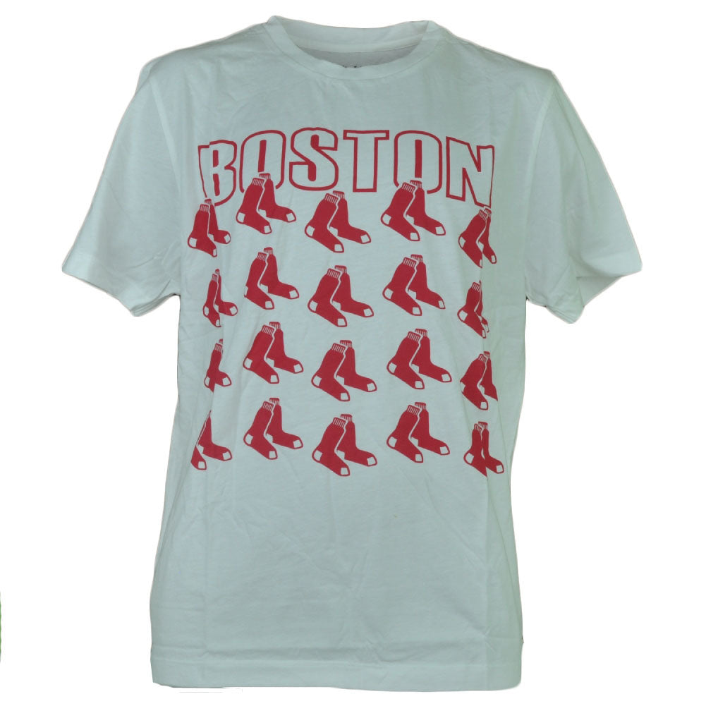 MLB Boston Red Sox Repeat Logo Crew Neck White Short Sleeve Tshirt Tee