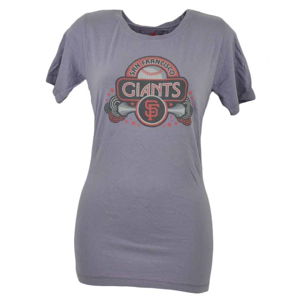 MLB San Francisco Giants Crew Neck Repeat Logo Tshirt Tee Womens Purple