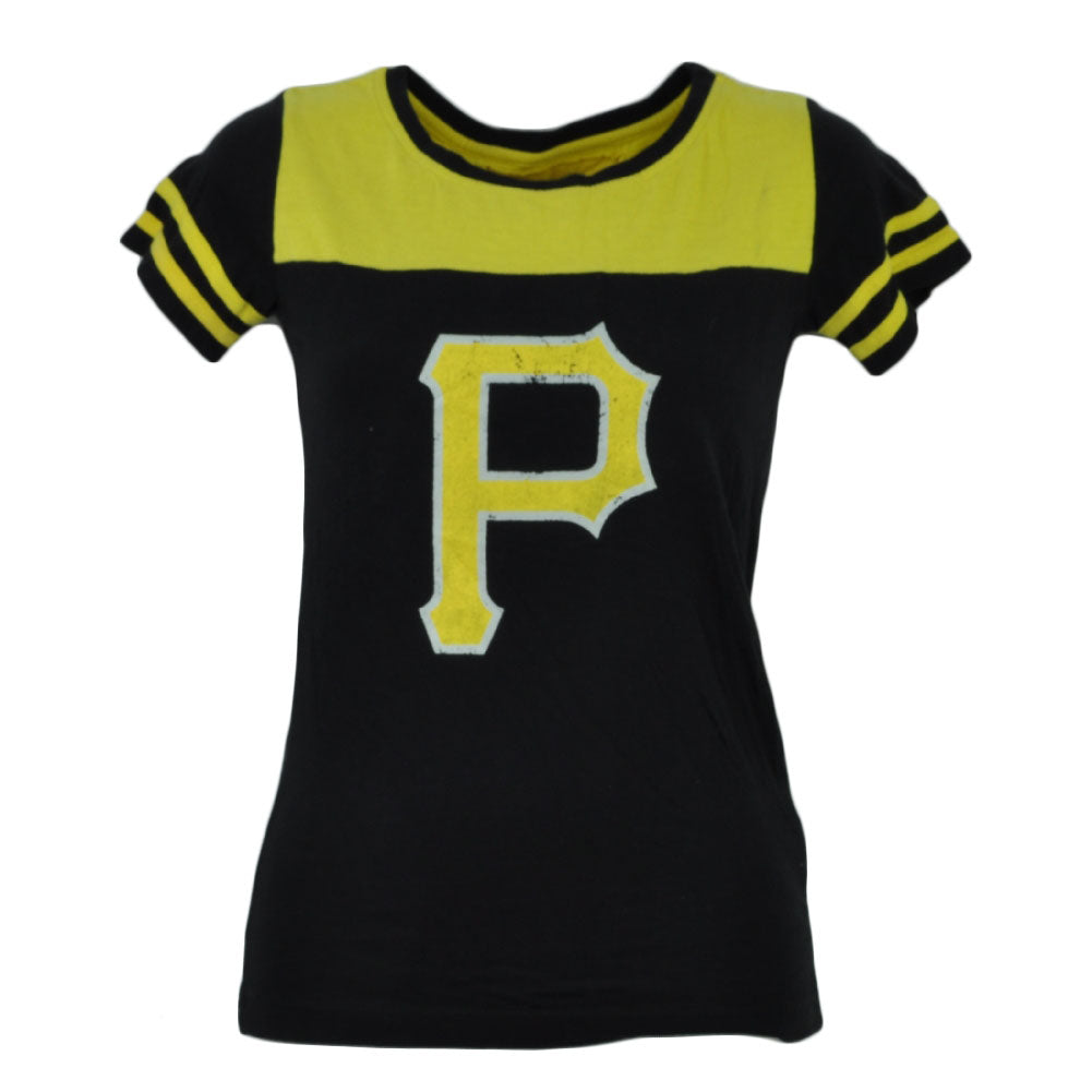MLB Pittsburgh Pirates Black Yellow Tshirt Tee Womens Petite Ladies Sports