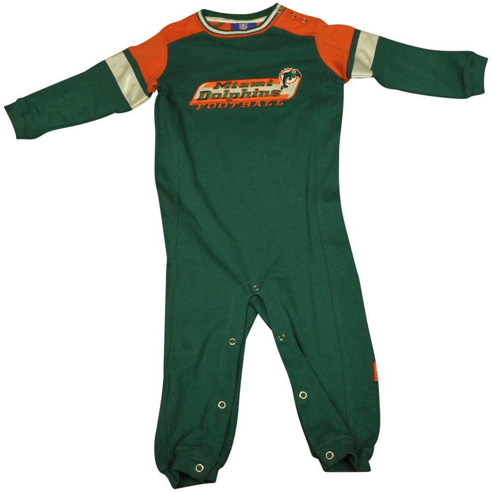 NFL Reebok Miami Dolphins Fins Toddler Coverall Creeper Snapsuit DK1041 18 Month