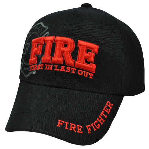 Fire Rescue Fire Fighter Department Cap Hat First In Last Out Polyester