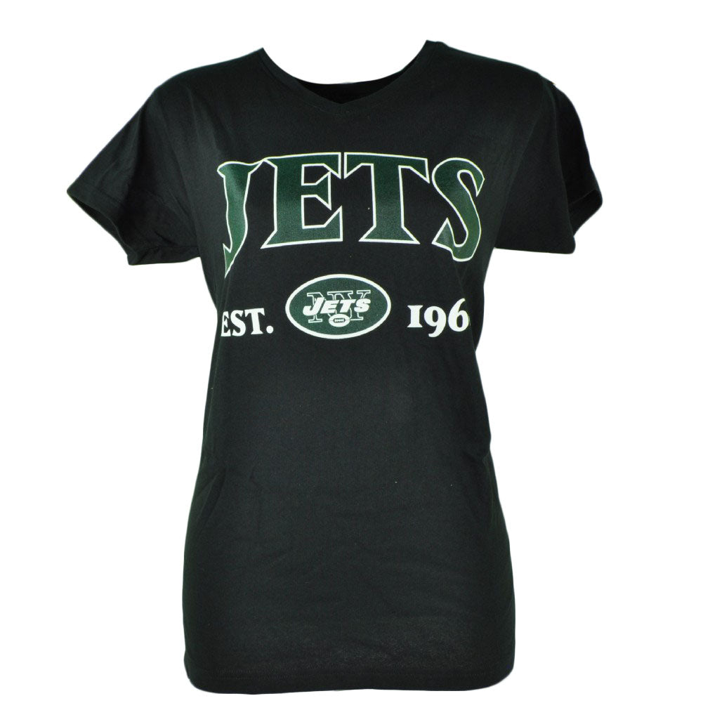 NFL New York NY Jets Commissioner Women Ladies Black Football Tshirt Tee