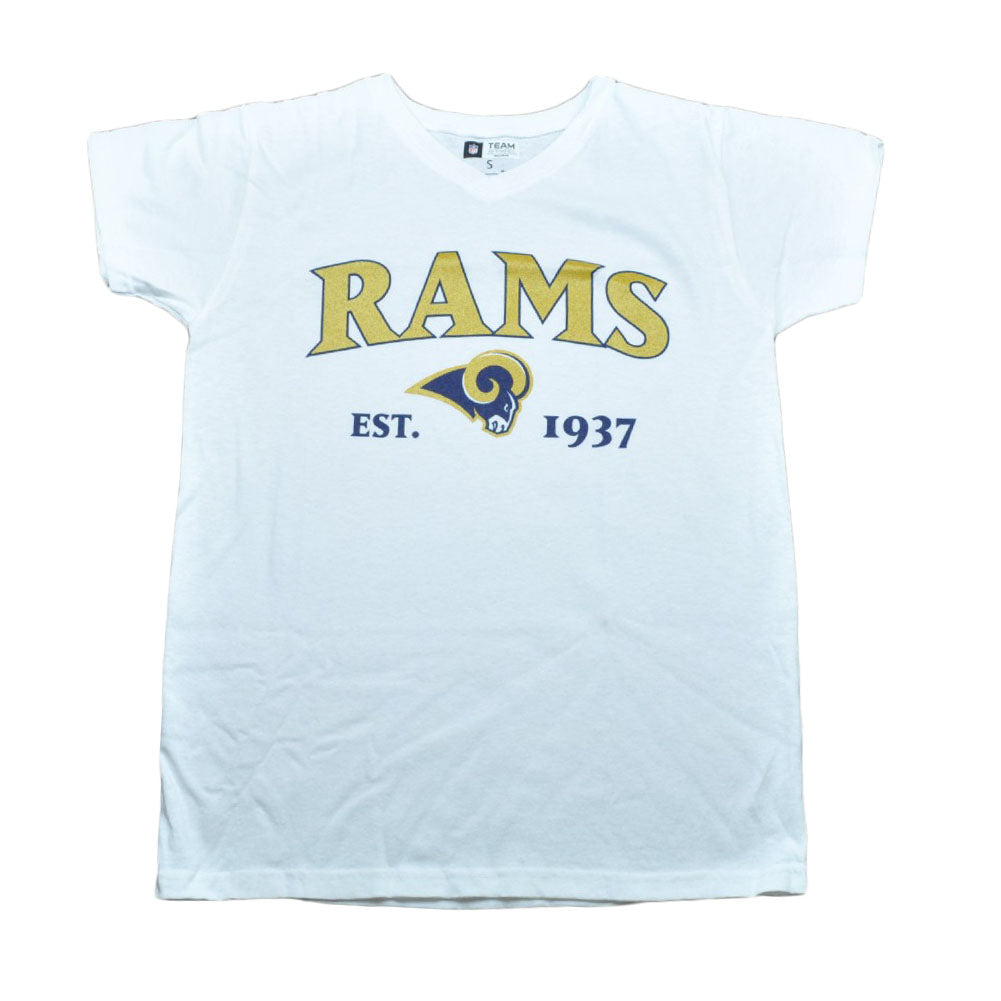 NFL St Louis Rams Commissioner Women Ladies Football White Tshirt Tee