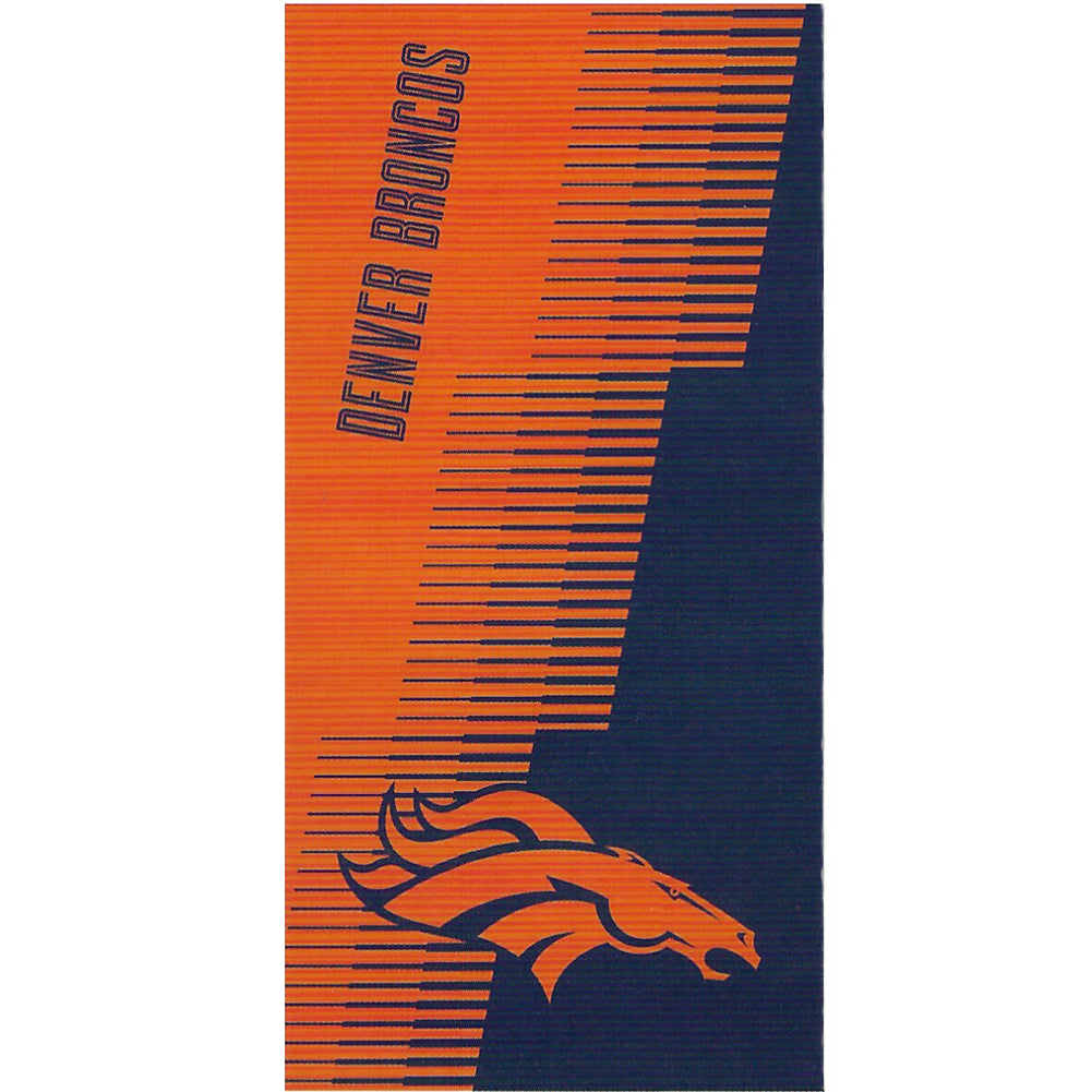 NFL Denver Broncos Jacquard 36x72 Sports Cotton Football Beach Towel Orange Blue