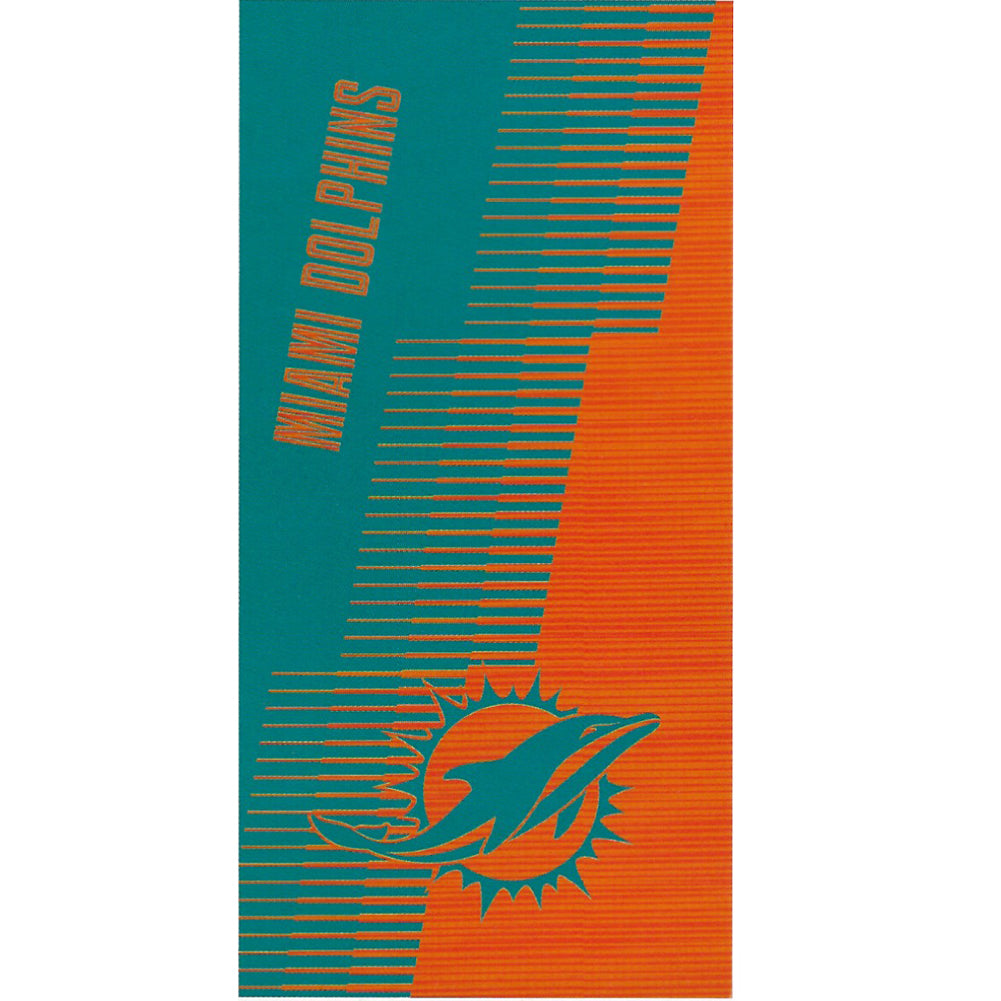 NFL Miami Dolphins Jacquard 36x72 Sports Cotton Football Beach Towel Teal Orange
