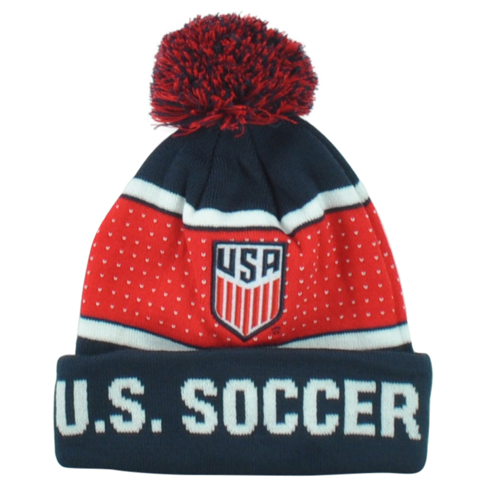 U.S. USA United States Country Pom Pom Cuffed Sports Beanie Knit Soccer Futbol
