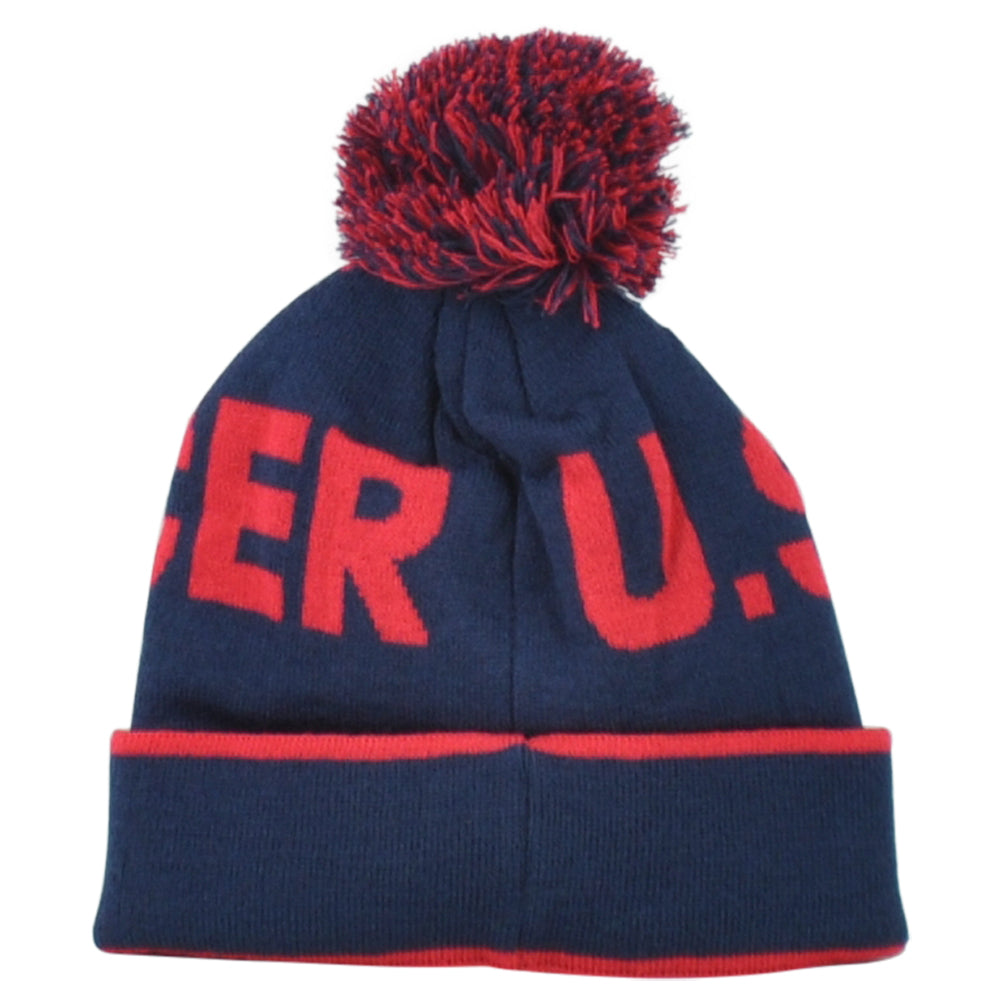U.S. USA United States Country Pom Pom Cuffed Toque Beanie Knit Soccer Futbol