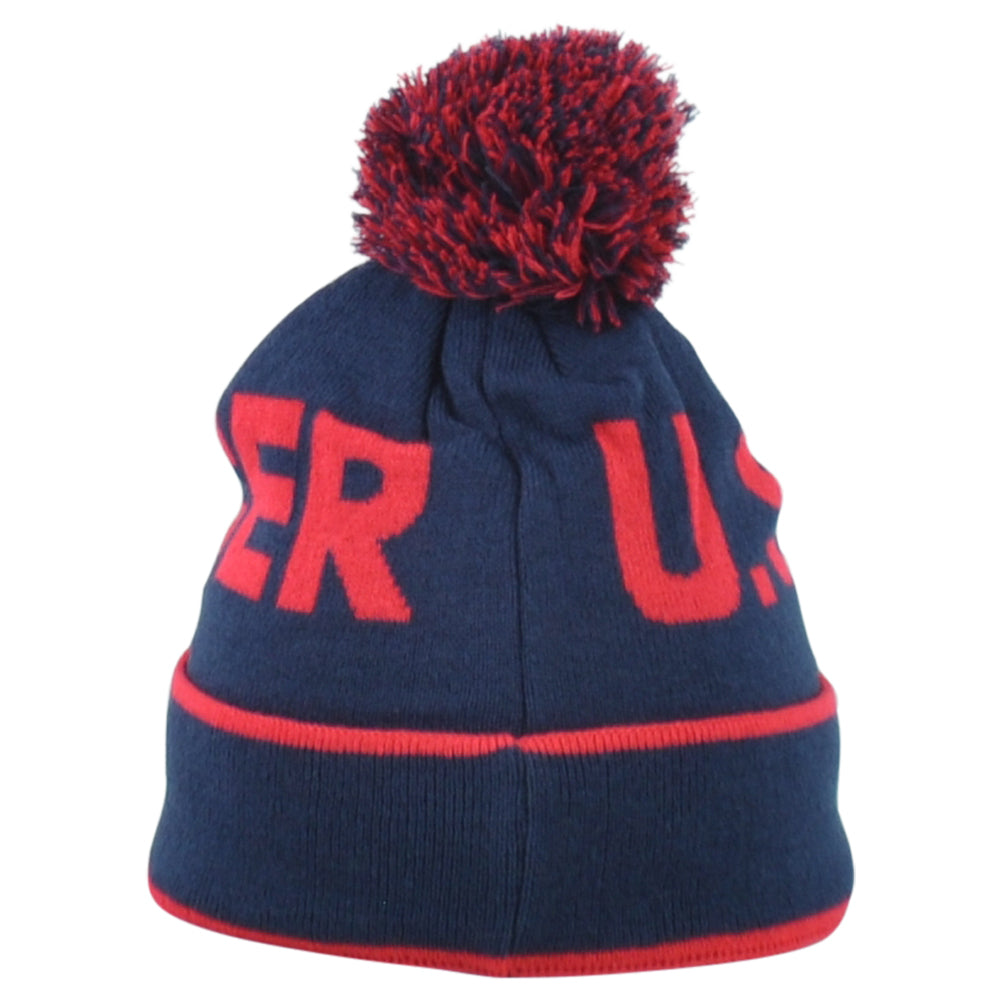 U.S. USA United States Country Pom Pom Cuffed Toque Beanie Knit Soccer Futbol