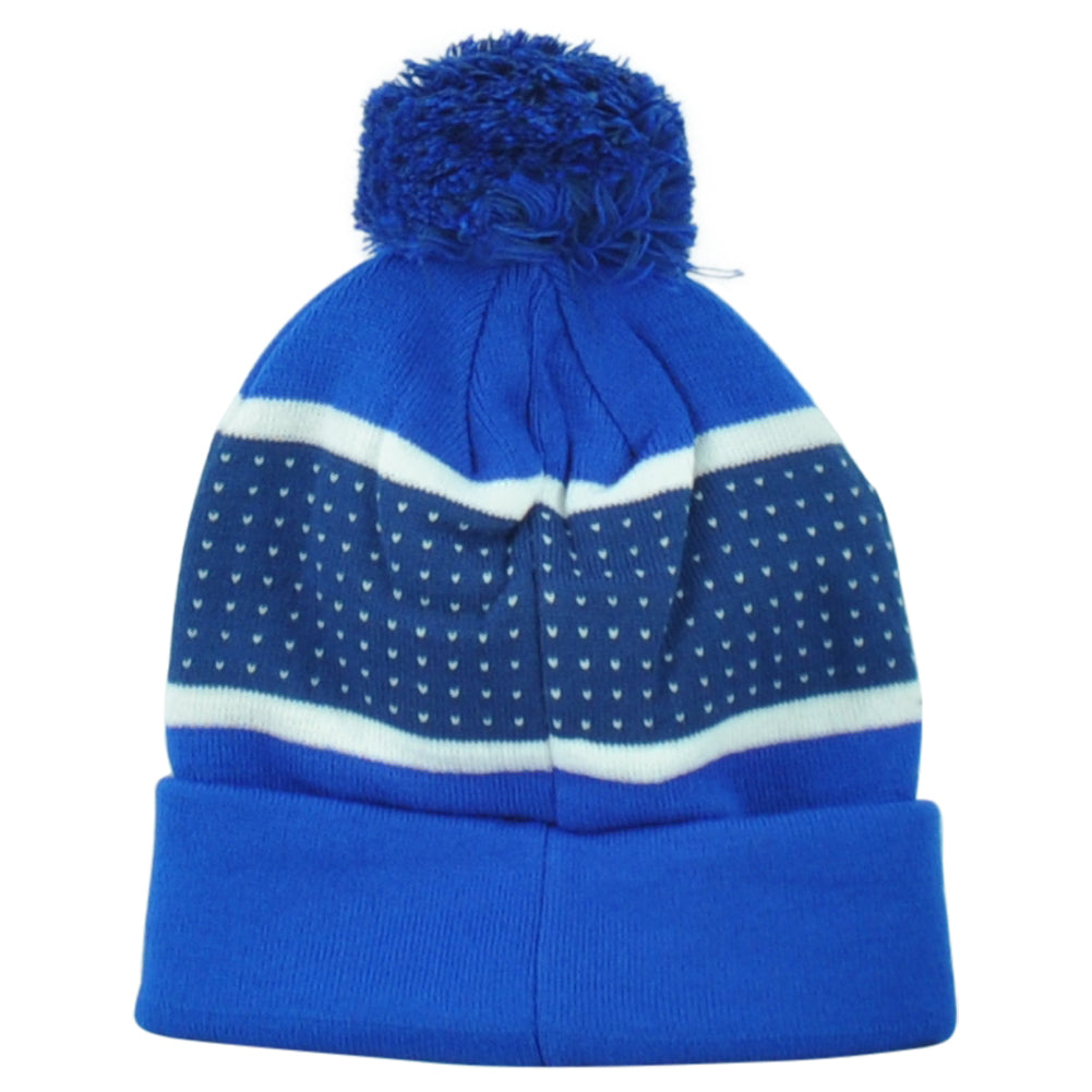 Italia Country Pom Pom Cuffed Toque Winter Blue Logo Beanie Knit Soccer Sports