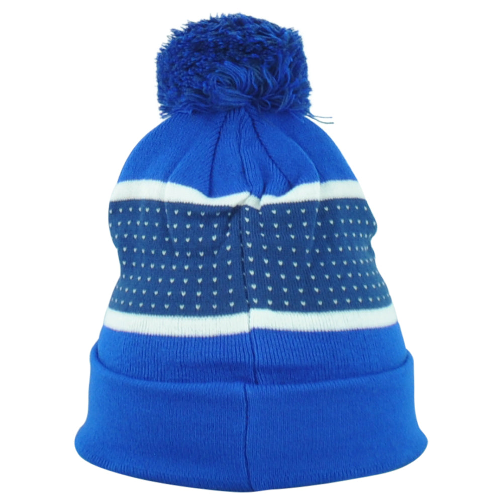 Italia Country Pom Pom Cuffed Toque Winter Blue Logo Beanie Knit Soccer Sports