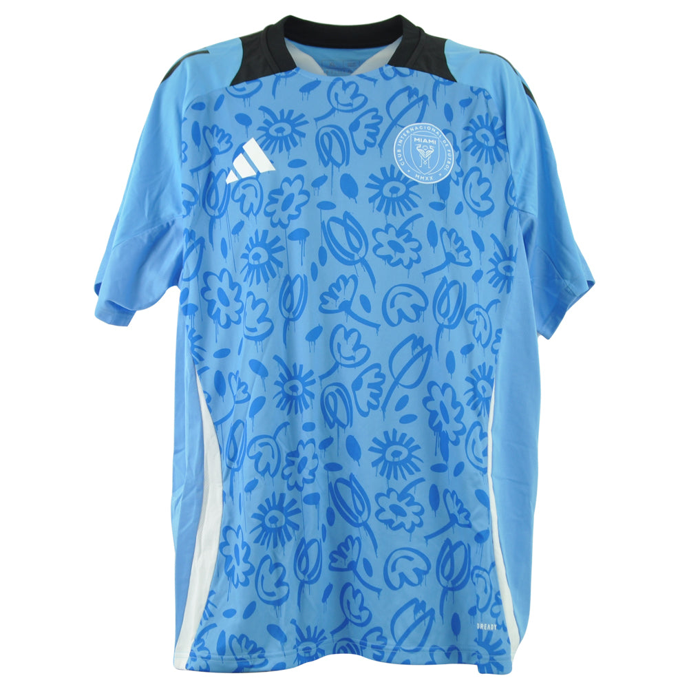 Adidas MLS Inter Miami Tiro PB JSY Slim Fit Blue Floral Soccer Jersey