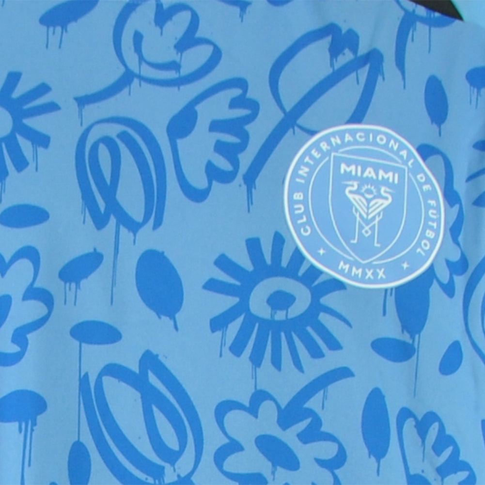 Adidas MLS Inter Miami Tiro PB JSY Slim Fit Blue Floral Soccer Jersey