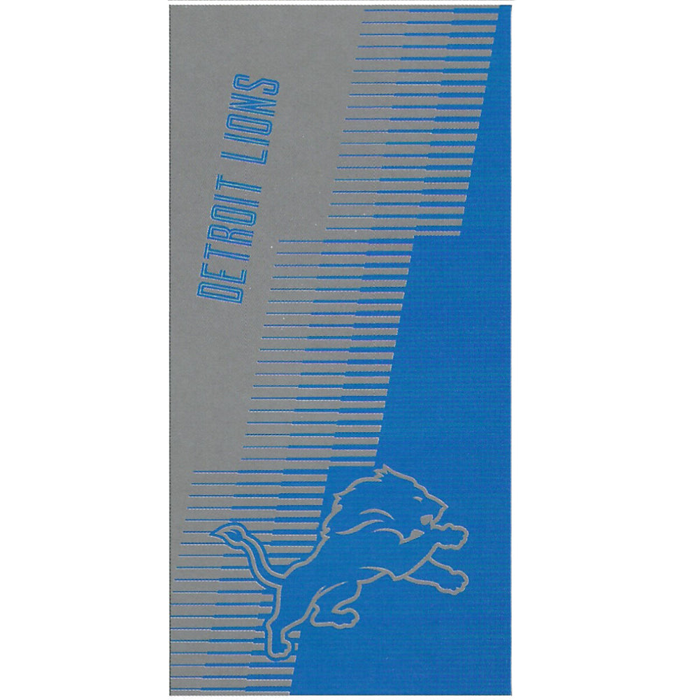 NFL Detroit Lions Jacquard 36x72 Sports Cotton Football Beach Towel Gray Blue